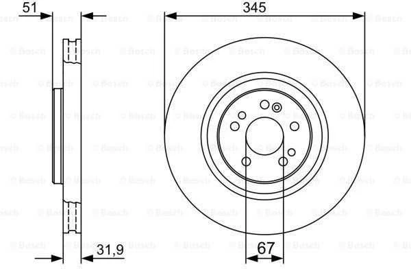 Bosch Stabdžių Diskas Mercedes Benz M Class ML 320 ML 350 ML 400 CDI ML 430 ML 500 163 154 157 128 172 163113 163128 163154 163157 163172
