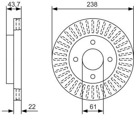 Bosch Stabdžių Diskas Nissan Micra K12 Note E11 Tiida SC11 42001XD00A 42001XD000