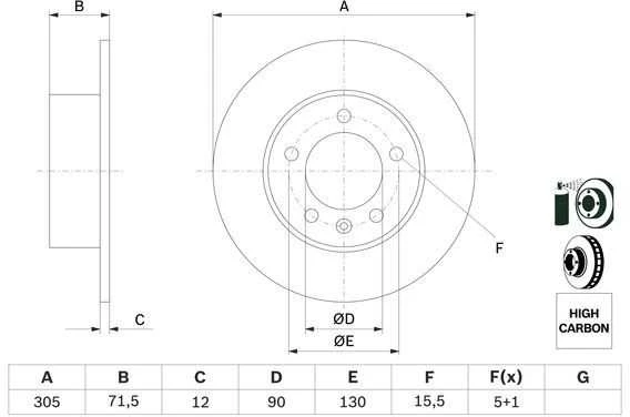 Bosch Stabdžių Diskas NISSAN NV400 OPEL Movano RENAULT Master III VAUXHALL Movano Mk2 04466 5000 04466 5001 04466 5002