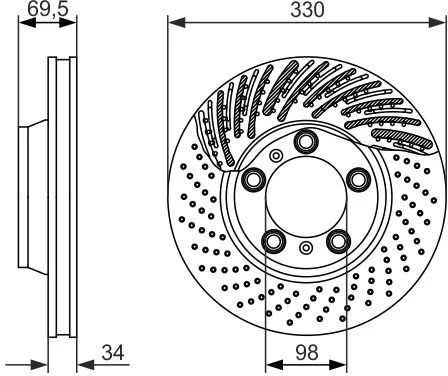 Bosch Stabdžių Diskas Porsche 911 996 997 991 718 Boxster Cayman 3.6 3.8 2.5 99635206800 99635206801 99735206800 99735206801