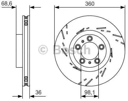 Bosch Stabdžių Diskas Porsche Panamera Cayenne Macan 970 958 3.0 3.6 4.8 4201002A 4201002B