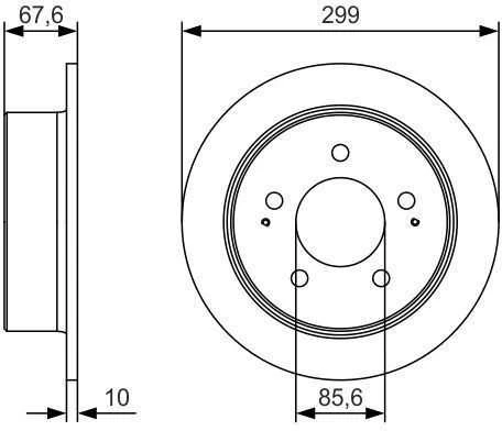 Bosch Stabdžių diskas Ssangyong Rexton Kyron Actyon 2.0 2.7 2.8 3.2 54359780002 54359780003 54359780004