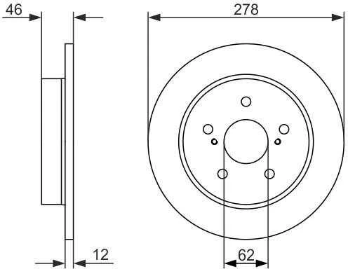 BOSCH stabdžių diskas Suzuki Kizashi (fr) 0986479752 55611-57L01