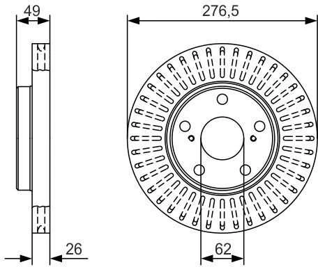 Bosch Stabdžių Diskas Toyota Auris Corolla 1.3 1.4 1.6 1.8 04465-0E030 04465-0E040