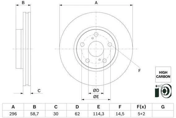 Bosch Stabdžių Diskas Toyota Hilux VIII Pickup 2 0 2 7 2 8 D 04465 35210 04465 35220