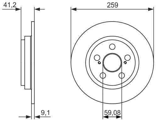 Bosch Stabdžių Diskas Toyota Urban Cruiser 1.33 1.4 D-4D Nsp110 Nlp110