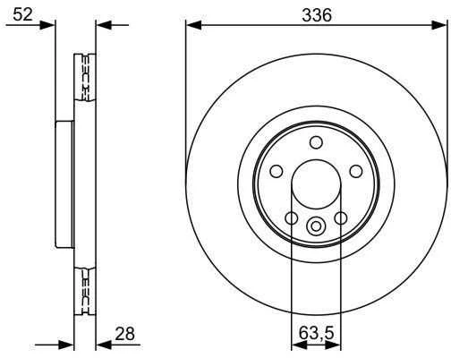 Bosch Stabdžių diskas VOLVO S80 II V70 III XC70 II S60 II V60 I 2.4 D5 30669881 30669882 31255941