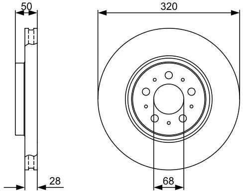 Bosch Stabdžių Diskas VOLVO S80 V70 S60 XC70 2 0 2 4 2 5 T D5 30677061 30677062 30677063