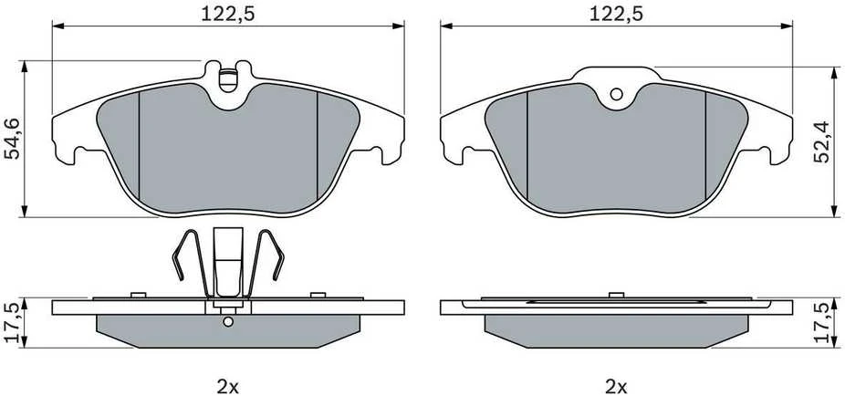 Bosch Stabdžių Plokštelių Rinkinys Mercedes Benz C Klase C204 C207 E Klase A207 GLK Klase X204 0004154023 0004154024