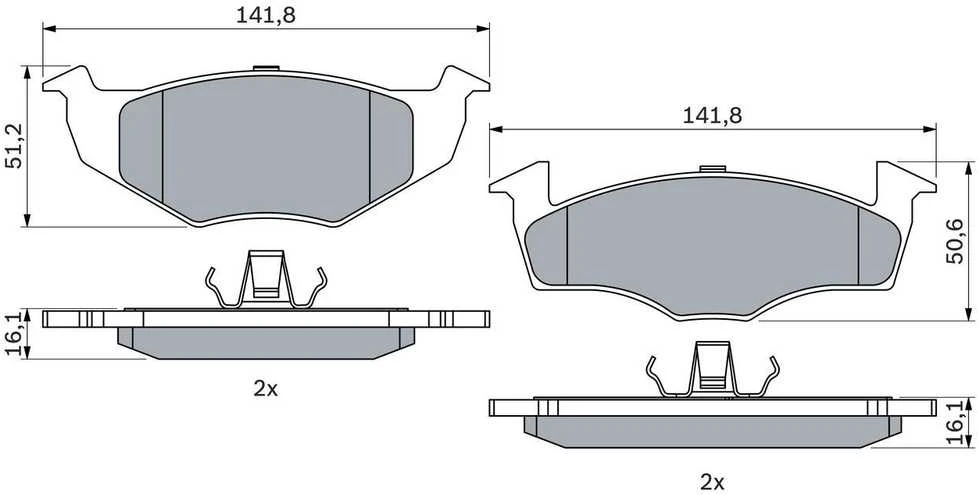 Bosch Stabdžių Plokštelių Rinkinys SEAT AROSA SKODA FABIA VW POLO 6N1 6Y2 6Y5 9N3