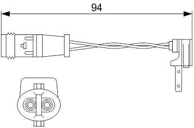 BOSCH stabdžių trinkelių nusidėvėjimo jutiklis 1987474553 A1695401617