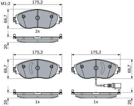 BOSCH stabdžių trinkelių rinkinys 0986424285
