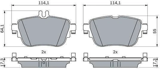 BOSCH stabdžių trinkelių rinkinys 0986424845 A0004206000