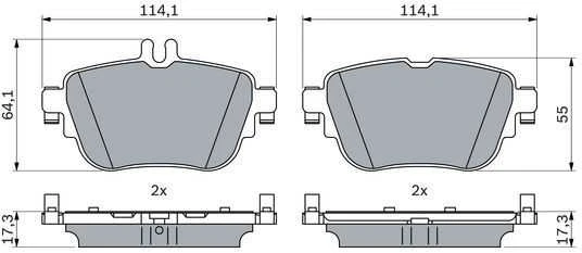 BOSCH stabdžių trinkelių rinkinys 0986424845 A0004206000
