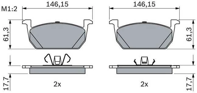 BOSCH stabdžių trinkelių rinkinys 0986424846 2Q0698151AA