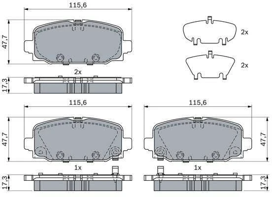 BOSCH stabdžių trinkelių rinkinys 0986424963 68225327AC