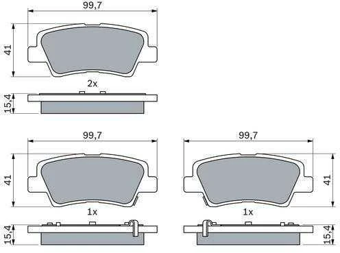 BOSCH stabdžių trinkelių rinkinys 0986494557