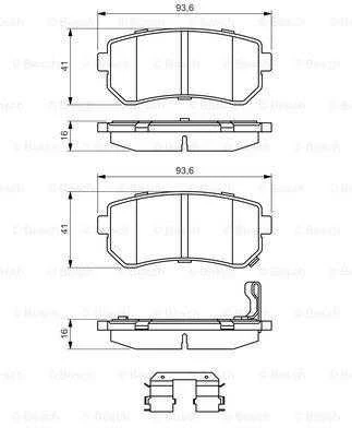 BOSCH stabdžių trinkelių rinkinys 0986494627 583021GA00