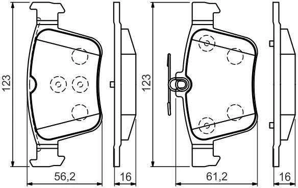 BOSCH stabdžių trinkelių rinkinys 0986494658 3Q0698451AA
