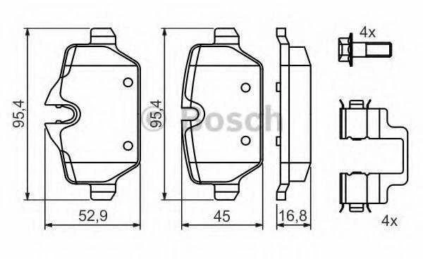Bosch Stabdžių Trinkelių Rinkinys BMW 1 E81 E87 3 E90 E92 34216765421 34216765422