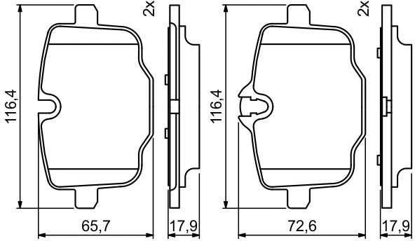 Bosch Stabdžių trinkelių rinkinys BMW 5 525d 530d 535d 550i