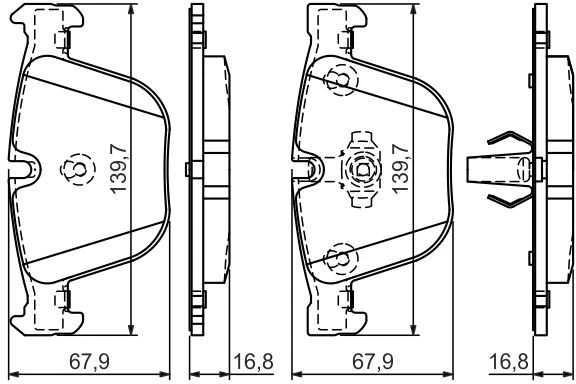 Bosch Stabdžių trinkelių rinkinys BMW 5 7 X5 X6 3 1 serijos 34116765421 34116765422 34116765423