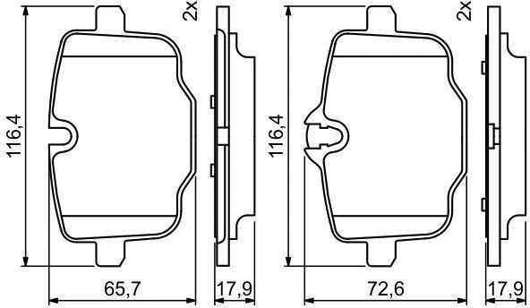 Bosch Stabdžių trinkelių rinkinys BMW 5 525d 530d 535d 550i
