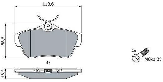 Bosch Stabdžių Trinkelių Rinkinys Citroen Dispatch Fiat Scudo Peugeot Expert Toyota Proace 4245A6 4245A7 4245A8