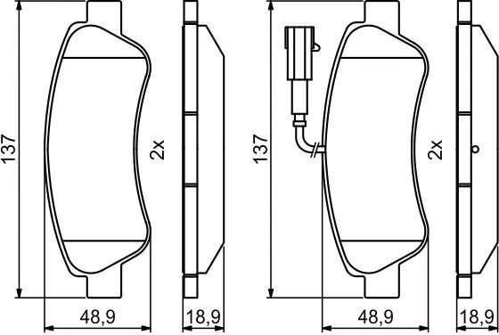 Bosch Stabdžių Trinkelių Rinkinys Citroen Relay Fiat Ducato Peugeot Boxer 2.0 2.2 3.0 110 130 150 160 180 9623500580 9623500680