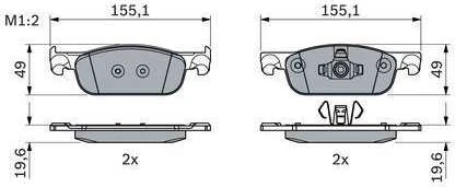 Bosch Stabdžių Trinkelių Rinkinys Dacia Renault Logan Clio Sandero 7701206951 7701206952 7701206953