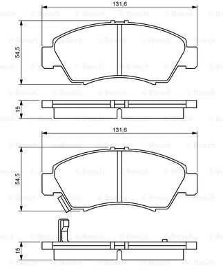 BOSCH stabdžių trinkelių rinkinys, diskinis stabdys 0986494299 06450-SAA-G00