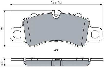 BOSCH stabdžių trinkelių rinkinys, diskinis stabdys 0986424847 992698075F