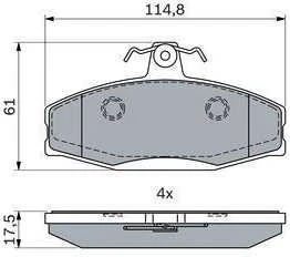 BOSCH stabdžių trinkelių rinkinys, diskinis stabdys 0986494924 8V0698151L