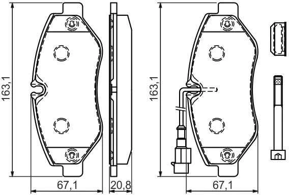 Bosch Stabdžių Trinkelių Rinkinys Diskinis Stabdys NISSAN Cabstar 28 32 35 RENAULT Maxity 110 120 130 140 150