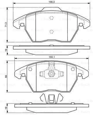 BOSCH stabdžių trinkelių rinkinys, diskinis stabdys 0986424825 8X0698151