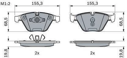 Bosch Stabdžių Trinkelių Rinkinys Diskinis Stabdys BMW 320d 325i 328i X1 sDrive18d xDrive20d 34 11 6 754 811 34 11 6 755 811