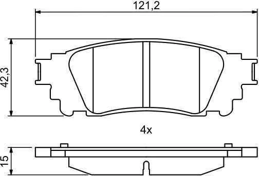 Bosch Stabdžių Trinkelių Rinkinys Lexus Nx 200 200t 300 300h Ayz10 Agz10 Ayz15