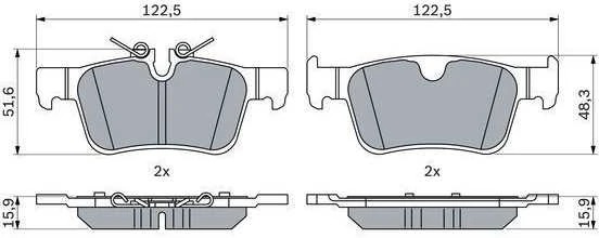 BOSCH stabdžių trinkelių rinkinys, diskinis stabdys 0986424802 31423653