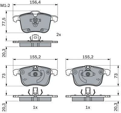 BOSCH stabdžių trinkelių rinkinys, diskinis stabdys 0986494959 30681739