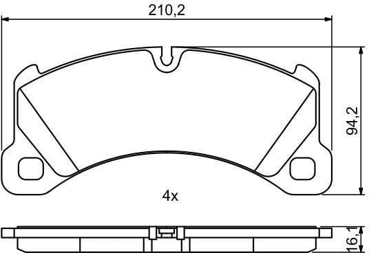 BOSCH stabdžių trinkelių rinkinys, diskinis stabdys 0986494757 9J1698151K