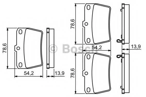BOSCH stabdžių trinkelių rinkinys, diskinis stabdys 0986494350 04466YZZD3