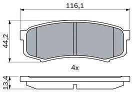 Bosch Stabdžių Trinkelių Rinkinys Diskinis Stabdys LEXUS GX MITSUBISHI Pajero TOYOTA Land Cruiser Prado 04465 04466 04467 04468