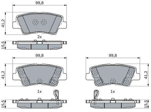 BOSCH stabdžių trinkelių rinkinys, diskinis stabdys 0986424959 58302S0A50