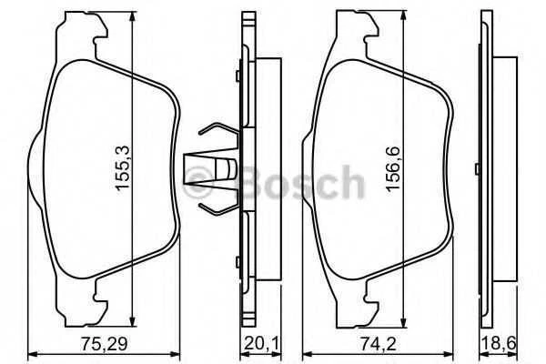 BOSCH stabdžių trinkelių rinkinys, diskinis stabdys 0986494245 30736322