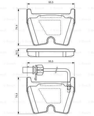 BOSCH stabdžių trinkelių rinkinys, diskinis stabdys 0986494216 3D0698151A