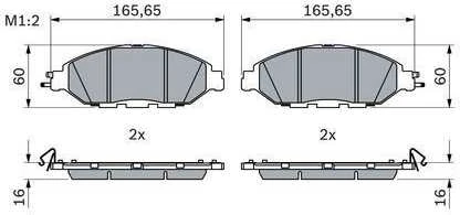 BOSCH stabdžių trinkelių rinkinys, diskinis stabdys 0986424682 D10603JA0B