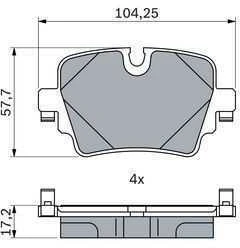 BOSCH stabdžių trinkelių rinkinys, diskinis stabdys 0986424623 C2D40929