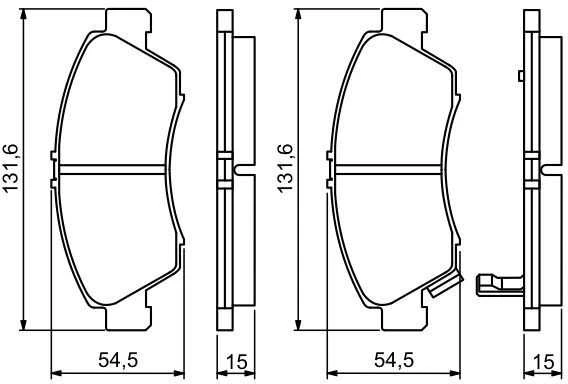 BOSCH stabdžių trinkelių rinkinys, diskinis stabdys 0986494299 06450-SAA-G00