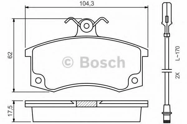 BOSCH stabdžių trinkelių rinkinys, diskinis stabdys 0986494533 410805PA0A