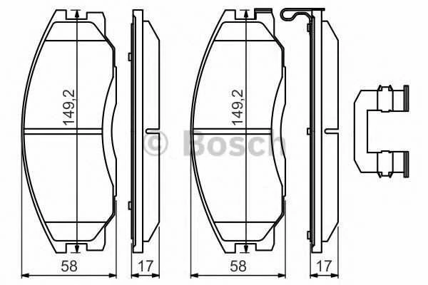 BOSCH stabdžių trinkelių rinkinys, diskinis stabdys 0986494650 58101-H1A80